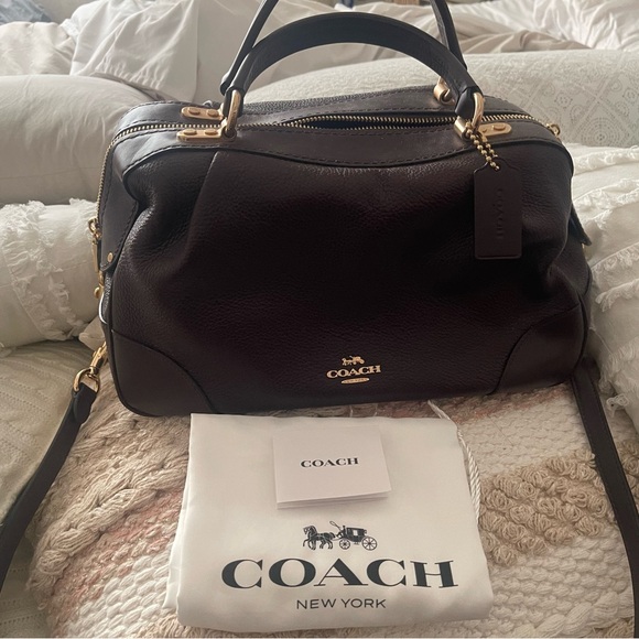 Coach Lane Brown Leather Satchel purse - Picture 12 of 13